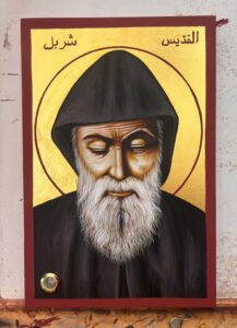 Saint Charbel Icon with his relic